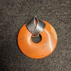 Vintage red jasper pendant slide. 2"